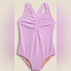 Crewcuts one piece lavender textured swimsuit.